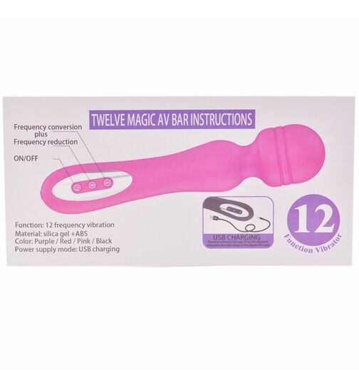 Silicone Rechargeable 12 Speed Wand Massager - Pleazure