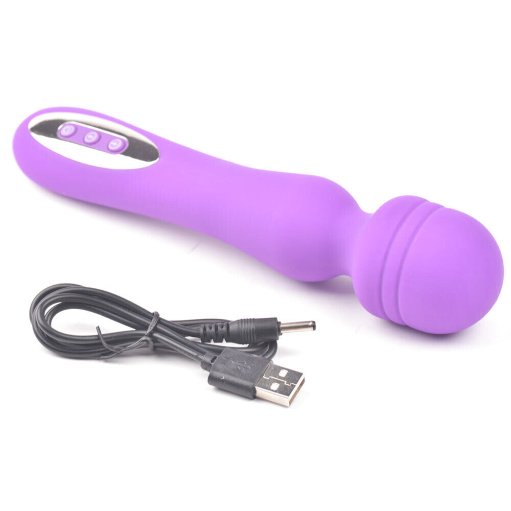 Silicone Rechargeable 12 Speed Wand Massager - Pleazure