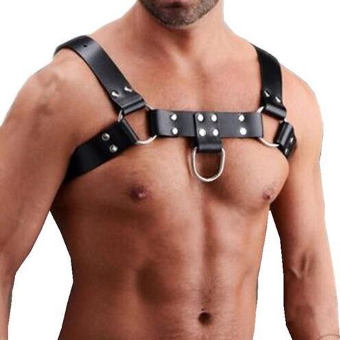 PU Leather Upper Body Male Harness