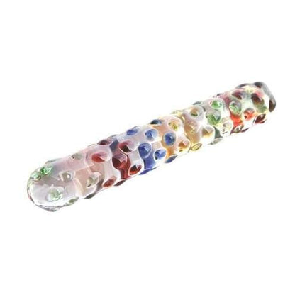 Fancy Crystal Glass Double Ended Rainbow Dotted Massager