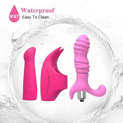 3 in 1 Foreplay Pleasure Set Vibration - Finger Bunny, Anal Plug and Prostate Massager - Pleazure