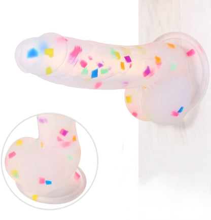 Party Fun Suction Cup Confetti Dildo - Pleazure