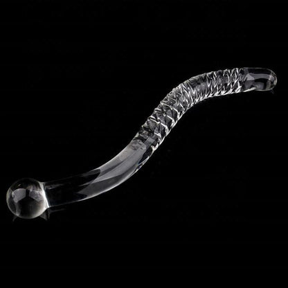 Borosilicate Curved Swirl Glass Massager