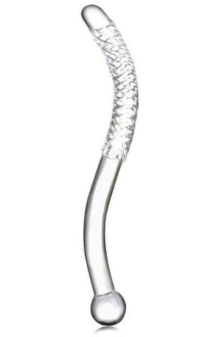 Borosilicate Curved Swirl Glass Massager