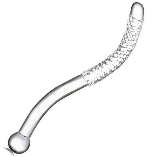 Borosilicate Curved Swirl Glass Massager