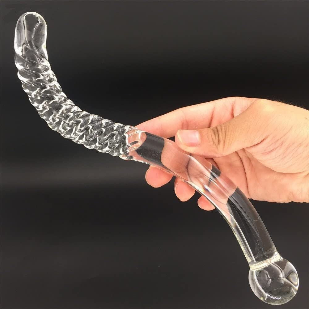 Borosilicate Curved Swirl Glass Massager