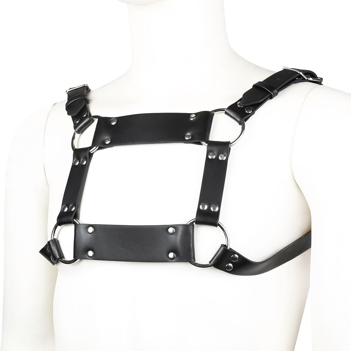 Male Bondage PU Leather Chest Shoulder Harness