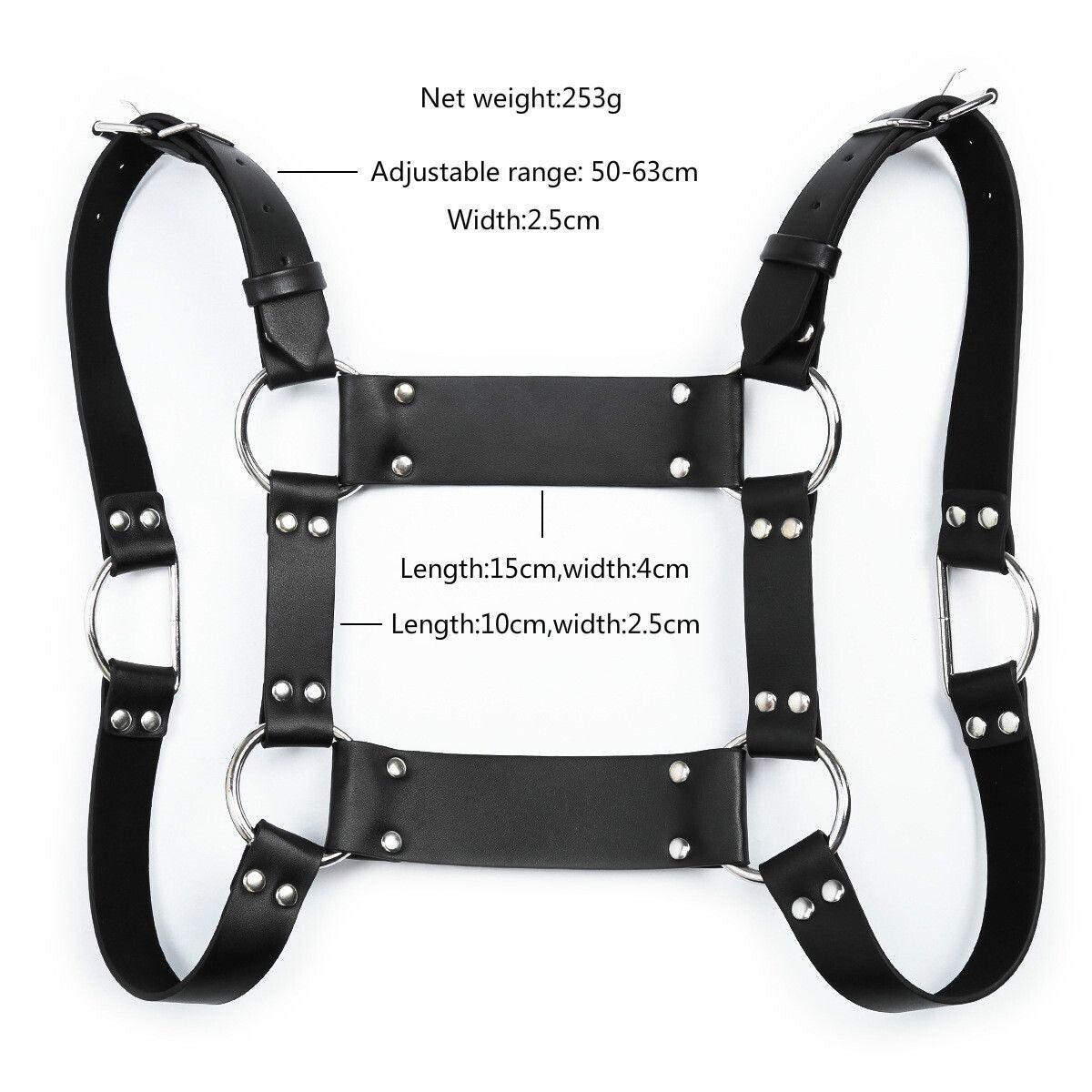 Male Bondage PU Leather Chest Shoulder Harness