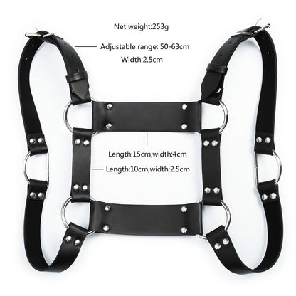 Male Bondage PU Leather Chest Shoulder Harness