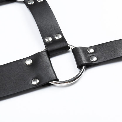 Male Bondage PU Leather Chest Shoulder Harness