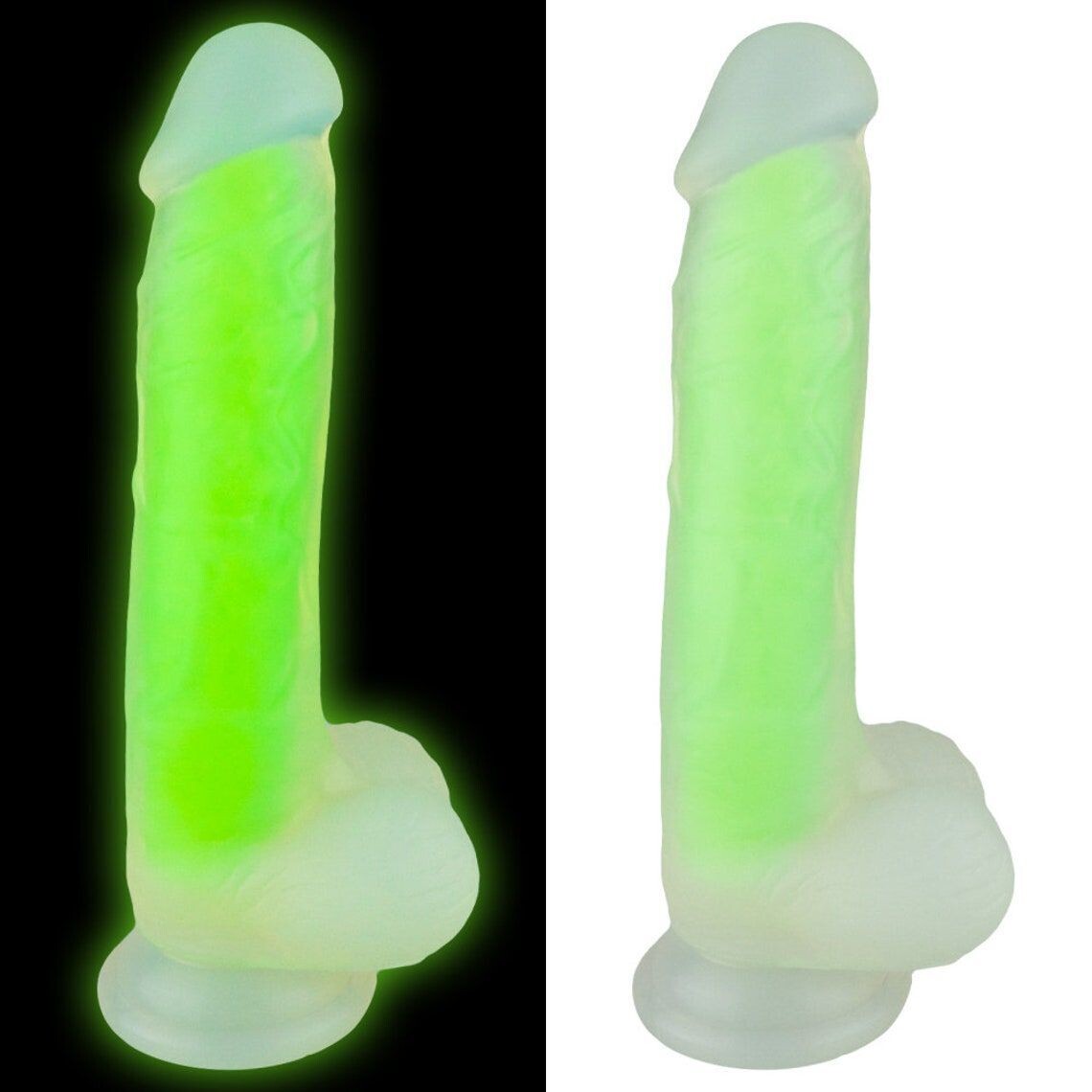 Double Layer Luminous Glow In The Dark Dildo - Pleazure