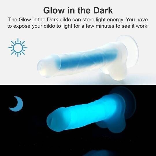 Luminous Glow In The Dark Blue Double Layer Dildo - Pleazure