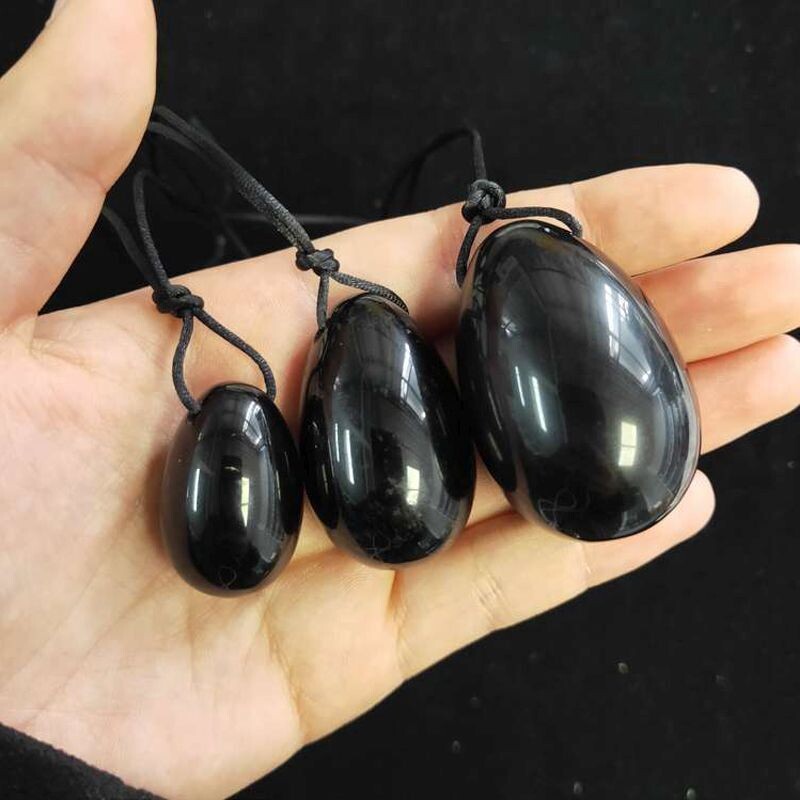 Yoni Eggs Set Black Obsidian - Pleazure