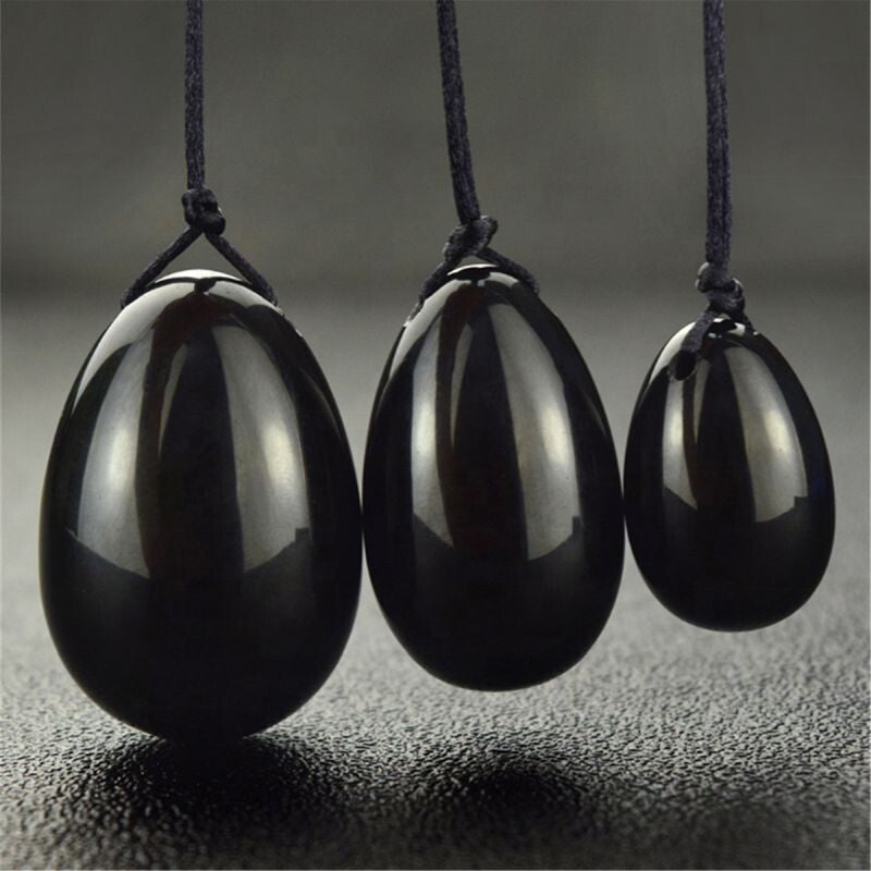 Yoni Eggs Set Black Obsidian - Pleazure