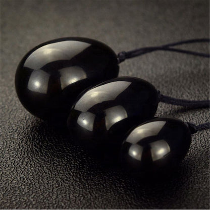 Yoni Eggs Set Black Obsidian - Pleazure