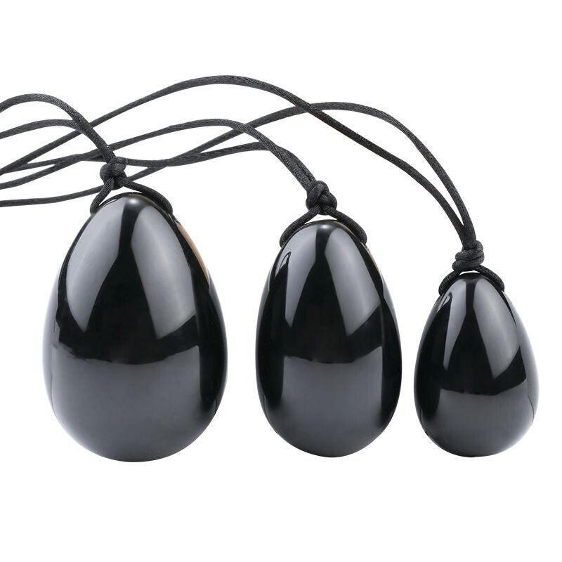 Yoni Eggs Set Black Obsidian - Pleazure