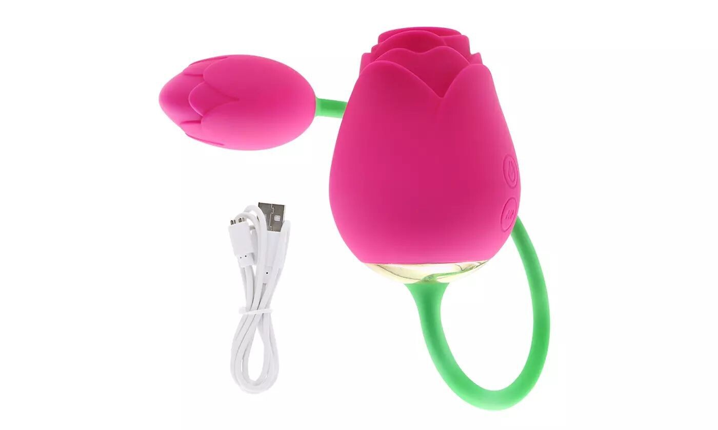 Silicone Clitoral Sucking Rose with Vibrating Egg - Pleazure