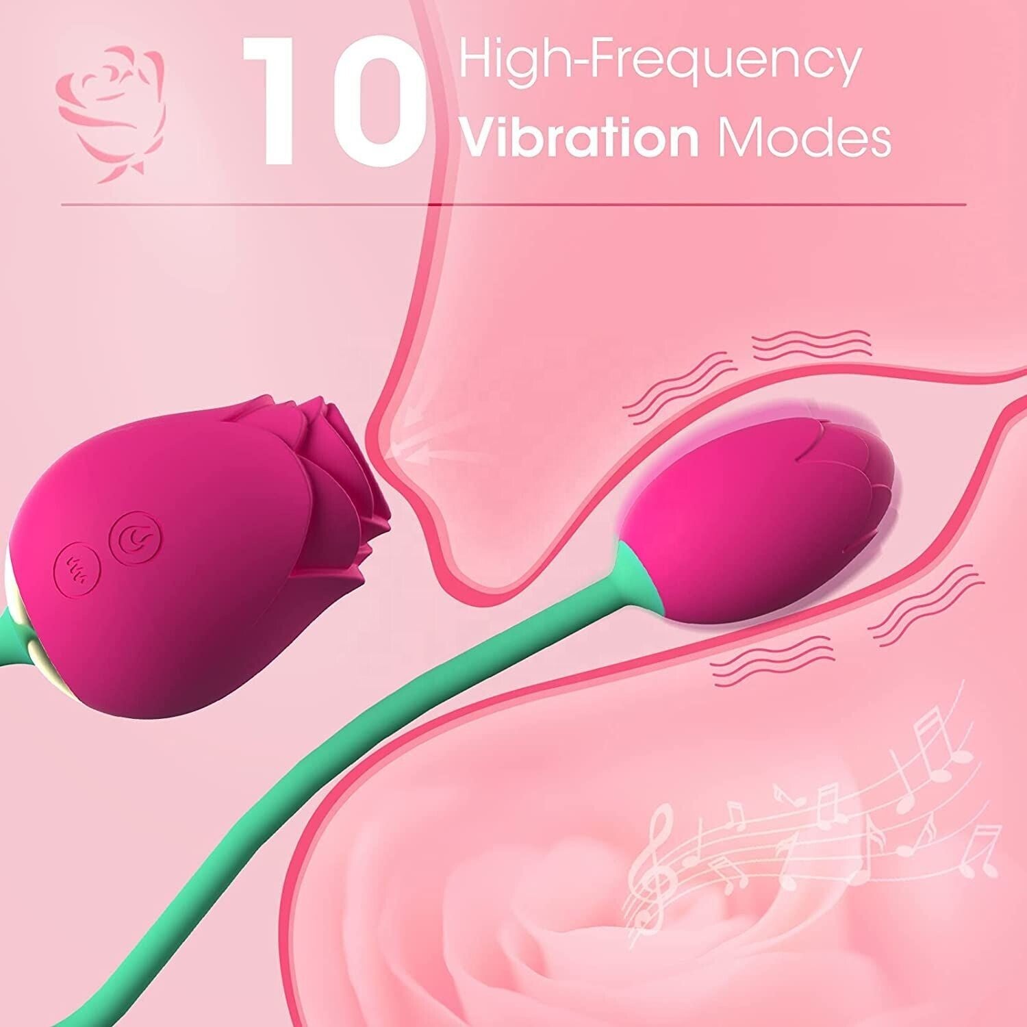 Silicone Clitoral Sucking Rose with Vibrating Egg - Pleazure