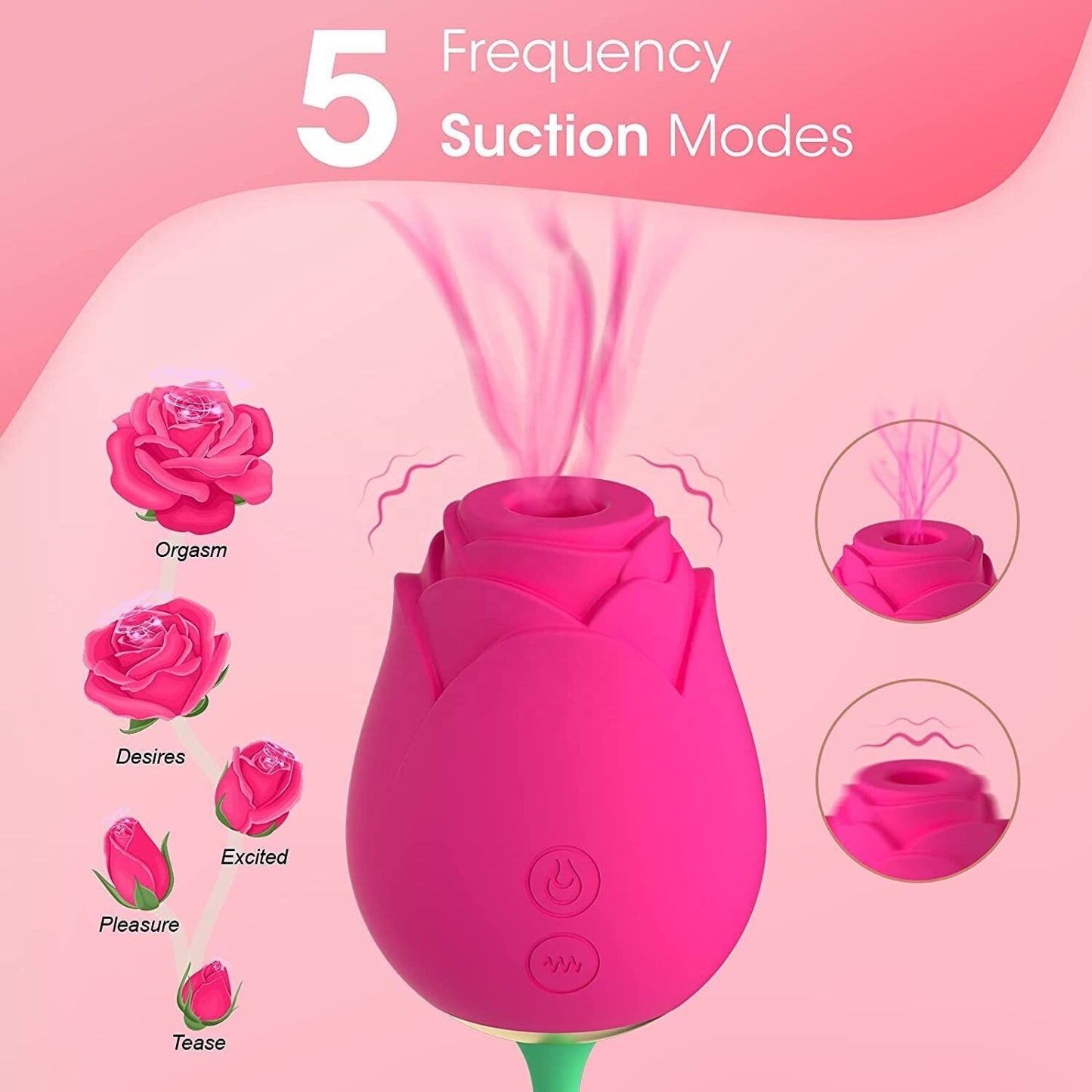 Silicone Clitoral Sucking Rose with Vibrating Egg - Pleazure