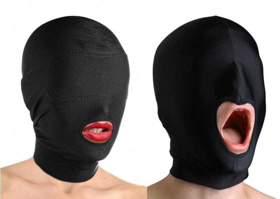 Fetish Open Mouth Mask Hood - Slave Headgear