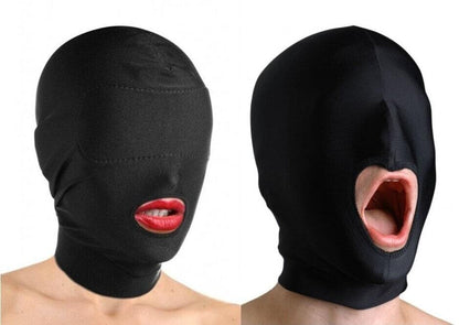 Fetish Open Mouth Mask Hood - Slave Headgear