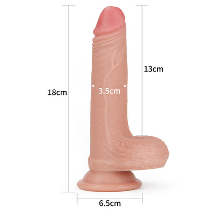 Lovetoy 7'' Dual layered Platinum Silicone Cock