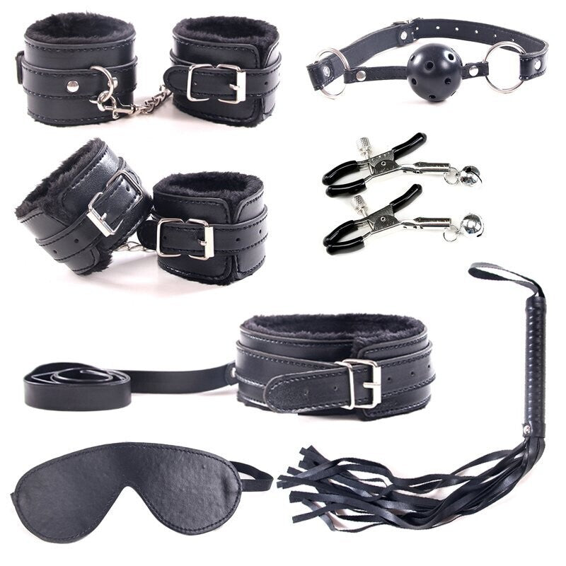 Black BDSM 7 Pcs Sex Set