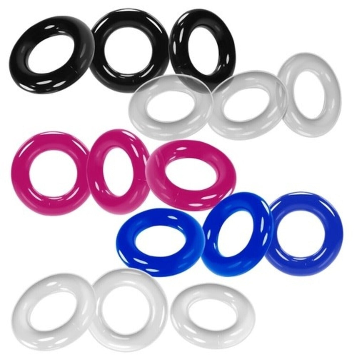 Oxballs Willy Rings 3 Pack - Hot Pink | Police Blue