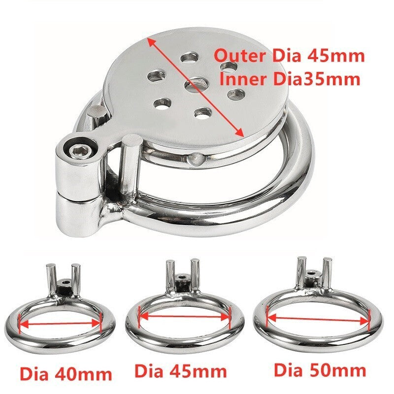 Flat Micro Male Chastity Stainless Steel Cage