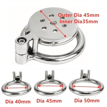 Flat Micro Male Chastity Stainless Steel Cage