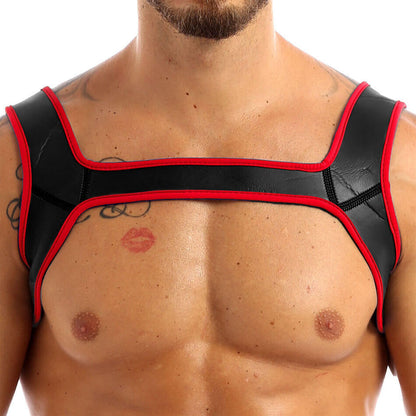 Fetish Play Neoprene Bulldog Style BDSM Chest Harness