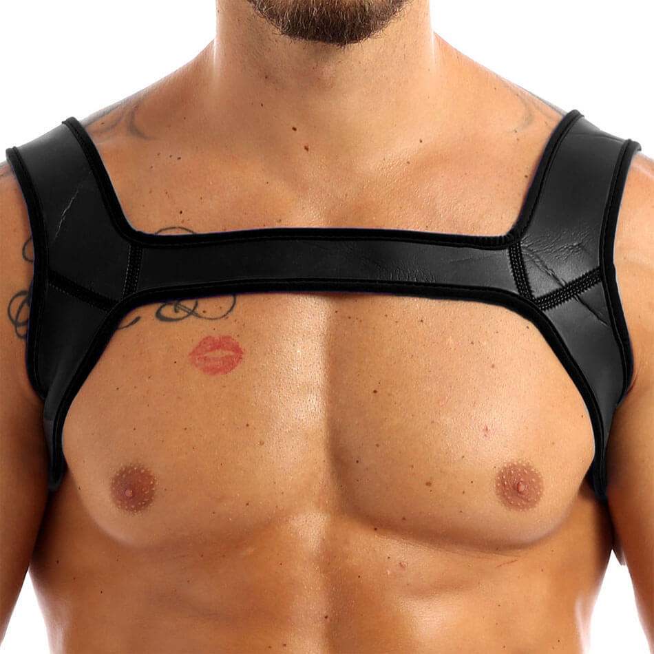 Fetish Play Neoprene Bulldog Style BDSM Chest Harness