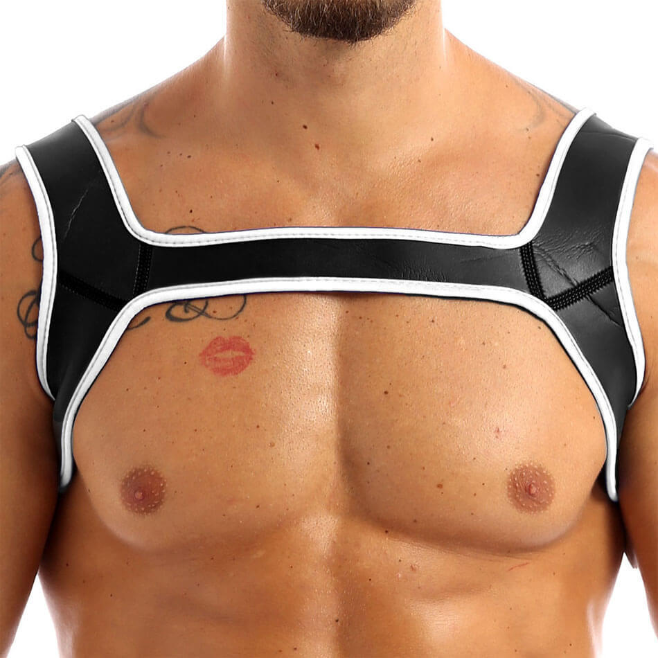 Fetish Play Neoprene Bulldog Style BDSM Chest Harness