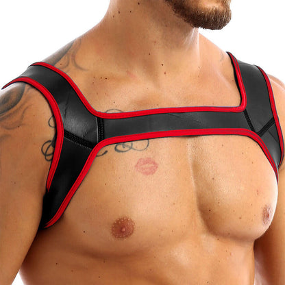 Fetish Play Neoprene Bulldog Style BDSM Chest Harness