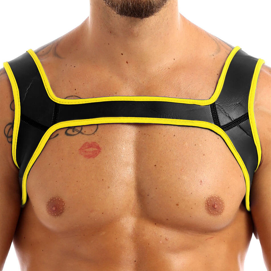 Fetish Play Neoprene Bulldog Style BDSM Chest Harness