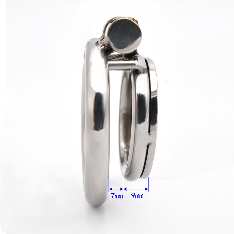 Flat Button Chastity Cage Stainless Catheter