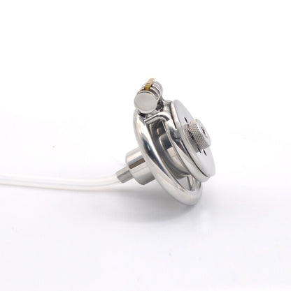 Stainless Steel Inverted Chastity Cage with Removeable Catheter