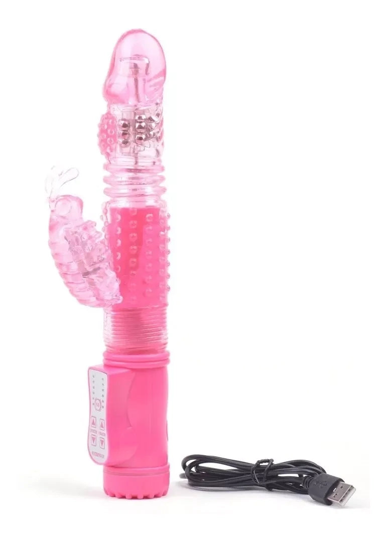 Thrusting Butterfly Pearls Rechargeable G Spot Vibrator