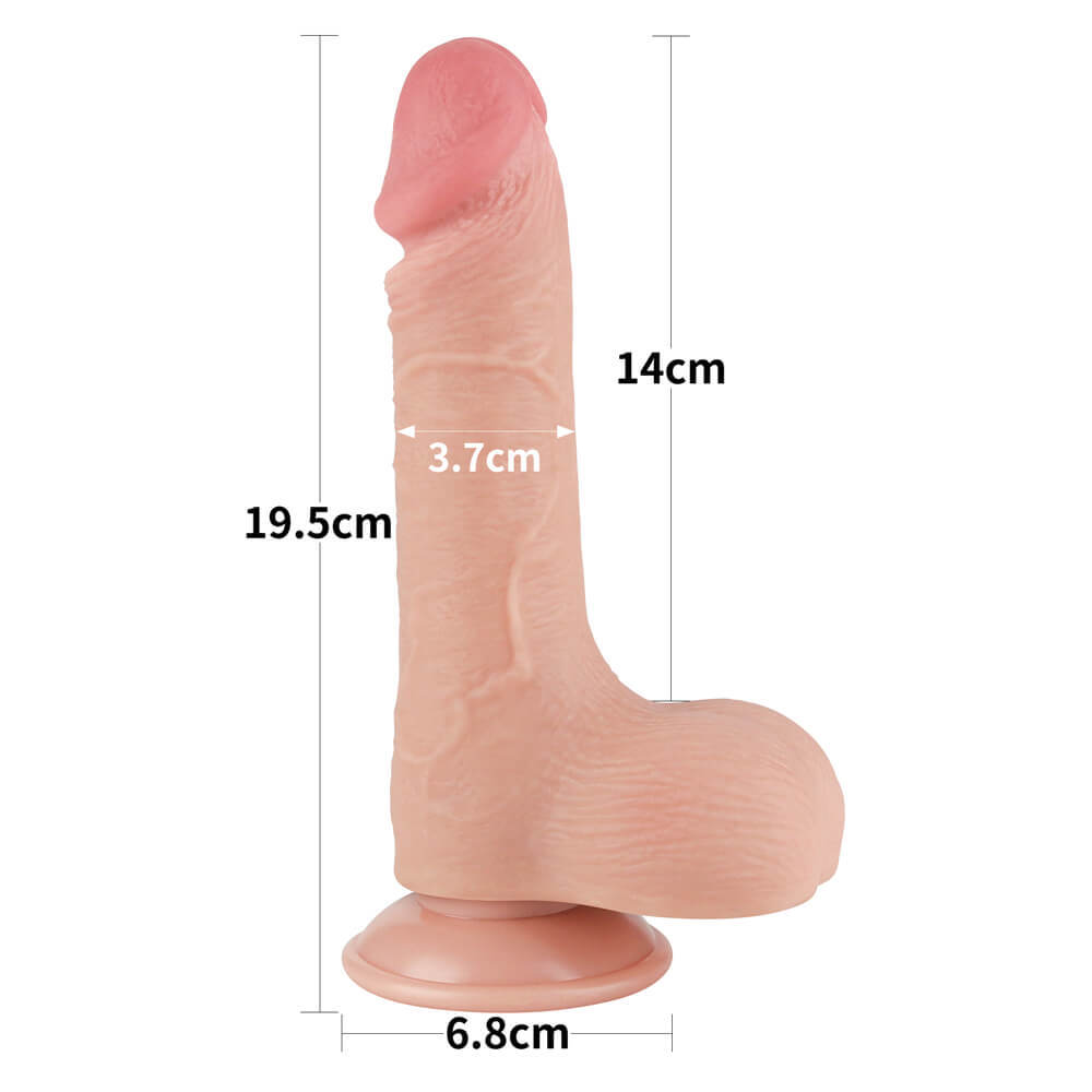 Lovetoy 7.5'' Sliding Skin Dual Layer Dong Flesh