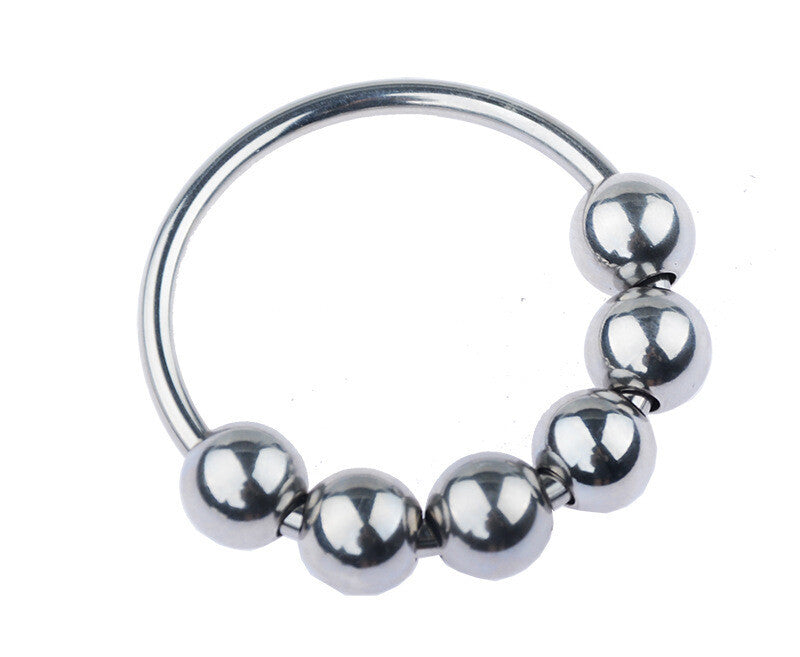 Metal Cock Ring with 6 Balls