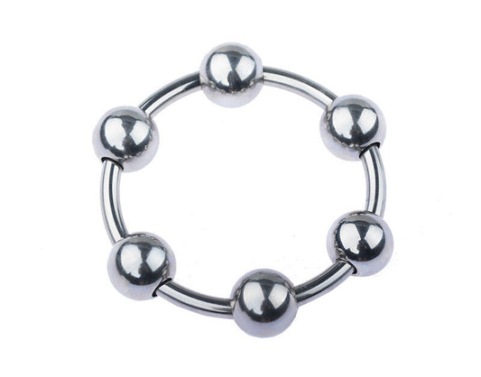 Metal Cock Ring with 6 Balls