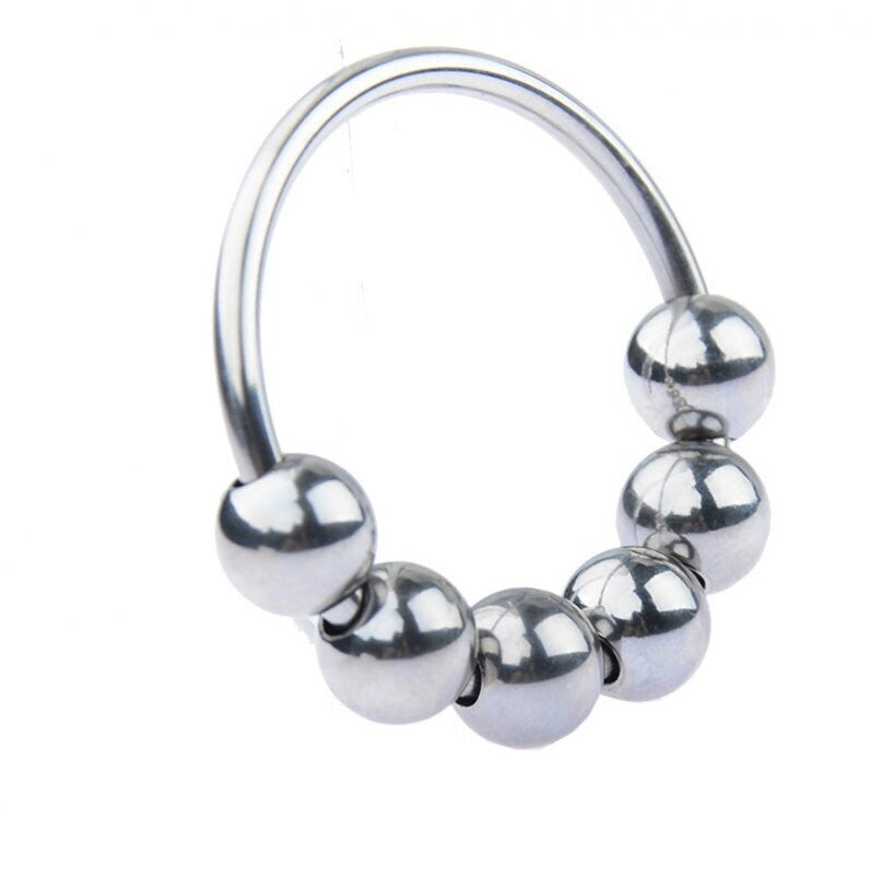 Metal Cock Ring with 6 Balls